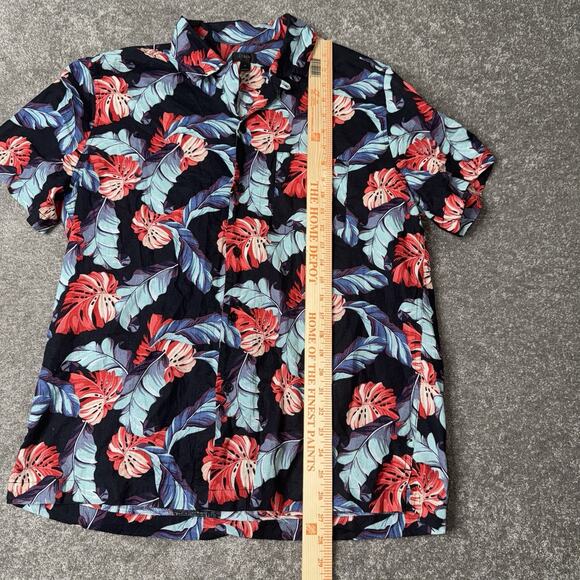 J.CREW Linen Hawaiian Collar Floral Retro Short sleeve Button Shirt Men's Size M - Picture 2 of 7